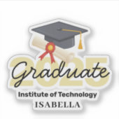 Gepersonaliseerd Afstuderen cadeau - Klasse van 20 Sticker (Voorkant)