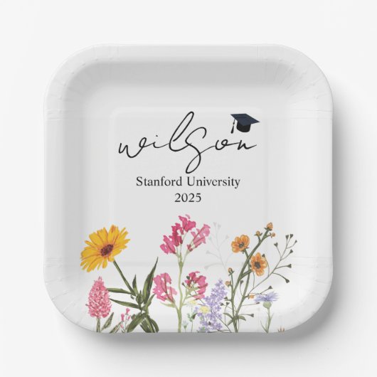 Gepersonaliseerd Afstuderen cadeau voor haar, meis Papieren Bordje (Voorkant)