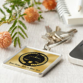 Gepersonaliseerd Afstuderen cadeaus Recht Kerstmis Sleutelhanger (Zijkant)