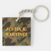 Gepersonaliseerd Afstuderen Camouflage Woodland Gr Sleutelhanger (Achterkant)
