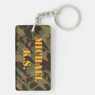 Gepersonaliseerd Afstuderen Camouflage Woodland Gr Sleutelhanger