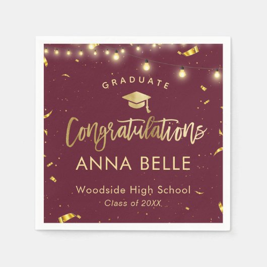 Gepersonaliseerd Afstuderen Custom Class of 2025 R Servet (Voorkant)