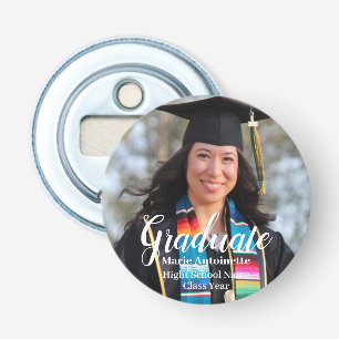 Gepersonaliseerd Afstuderen Eenvoudige foto Button Flesopener