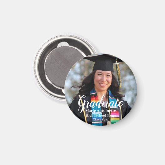 Gepersonaliseerd Afstuderen Eenvoudige foto Magneet (Voorkant / Achterkant)