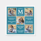 Gepersonaliseerd Afstuderen Fact Foto collage Servet (Voorkant)