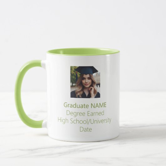 Gepersonaliseerd Afstuderen Foto Afstuderen Lime G Mok (Links)