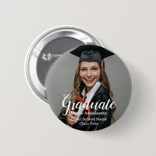 Gepersonaliseerd Afstuderen foto-Afstuderen Ronde Button 5,7 Cm (Voorkant /achterkant)