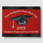 Gepersonaliseerd Afstuderen gastenboek in uw kleur (Voorkant)