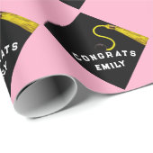 Gepersonaliseerd Afstuderen Gift Pink Cadeaupapier (Rol Hoek)