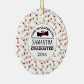 Gepersonaliseerd Afstuderen Gift | Tijd om te vier Keramisch Ornament (Rechts)