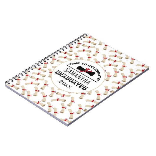 Gepersonaliseerd Afstuderen Gift | Tijd om te vier Notitieboek (Linkerzijde)