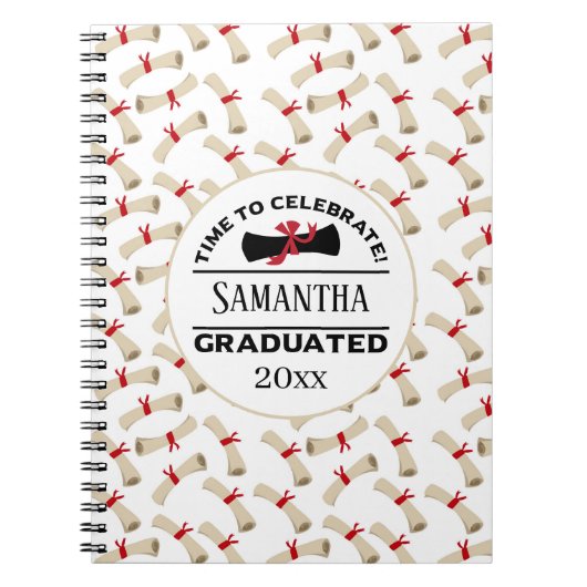 Gepersonaliseerd Afstuderen Gift | Tijd om te vier Notitieboek (Voorkant)