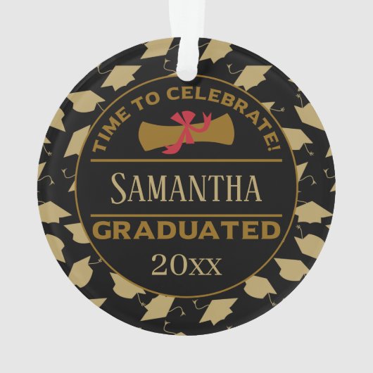 Gepersonaliseerd Afstuderen Gift | Tijd om te vier Ornament (achterkant)