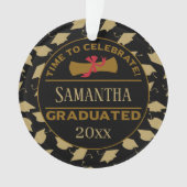 Gepersonaliseerd Afstuderen Gift | Tijd om te vier Ornament (voorkant)