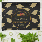 Gepersonaliseerd Afstuderen Gift | Tijd om te vier Theedoek (Gevouwen)