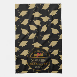 Gepersonaliseerd Afstuderen Gift Tijd om te vier Theedoek