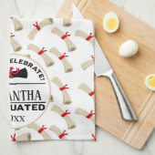 Gepersonaliseerd Afstuderen Gift | Tijd om te vier Theedoek (Quarter Fold)