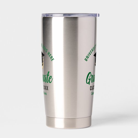 Gepersonaliseerd Afstuderen Groen 2025 Afstuderen Geïsoleerde Drinkbeker (Links)