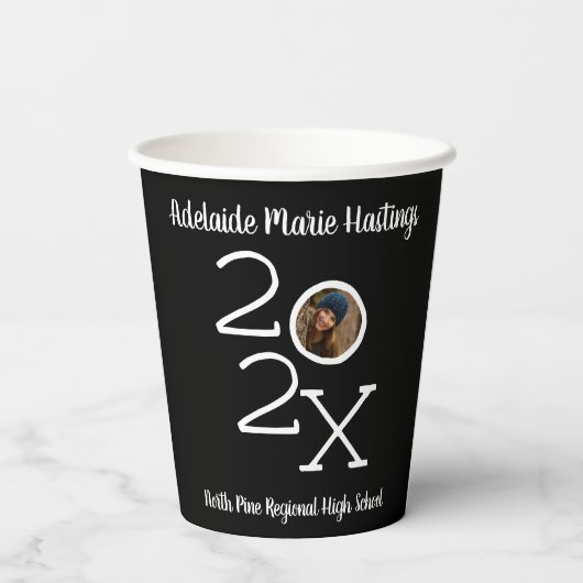 Gepersonaliseerd Afstuderen Jaar Custom Photo Part Papieren Bekers (Achterkant)