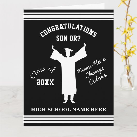 Gepersonaliseerd, Afstuderen Kaart voor zoon, klei (Gele Bloem)