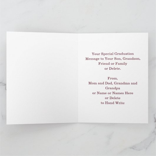Gepersonaliseerd, Afstuderen Kaart voor zoon, klei (Binnen)