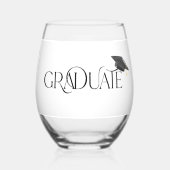 Gepersonaliseerd Afstuderen met Afstudeerder Pet K Wijnglas Zonder Voet (Voorkant)