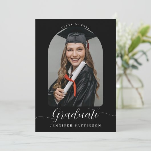 Gepersonaliseerd Afstuderen op de middelbare schoo Aankondiging (Staand voorkant)