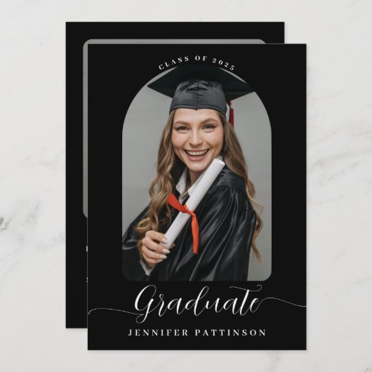 Gepersonaliseerd Afstuderen op de middelbare schoo Aankondiging (Voorkant / Achterkant)