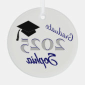 Gepersonaliseerd Afstuderen Ornament Blauw (Achterkant)