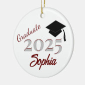 Gepersonaliseerd Afstuderen Ornament Maroon (Links)