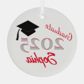 Gepersonaliseerd Afstuderen Ornament Rood (Achterkant)
