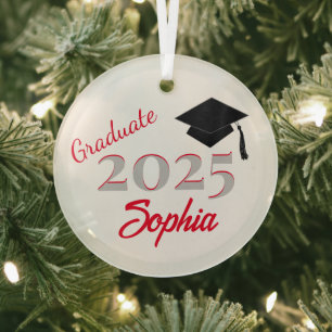 Gepersonaliseerd Afstuderen Ornament Rood