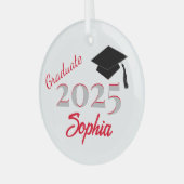 Gepersonaliseerd Afstuderen Ornament Rood (Voorkant links)
