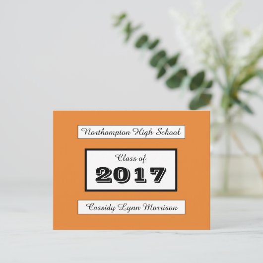 Gepersonaliseerd Afstuderen/reünie-Briefkaart Aankondigingskaart (Staand voorkant)