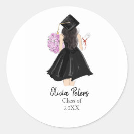 gepersonaliseerd, afstuderen ronde sticker
