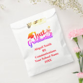 Gepersonaliseerd Afstuderen rood, Oranje Paars Bedankzakje (Gezegeld)