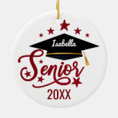 Gepersonaliseerd Afstuderen senior 2024 Keramisch Ornament (Achterkant)