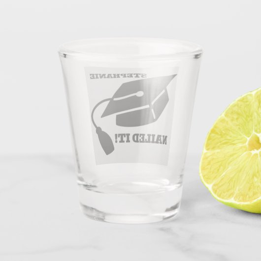 Gepersonaliseerd Afstuderen Shot Glass Shot Glas (Achterkant)