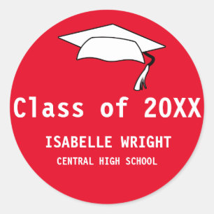Gepersonaliseerd Afstuderen Sticker Red