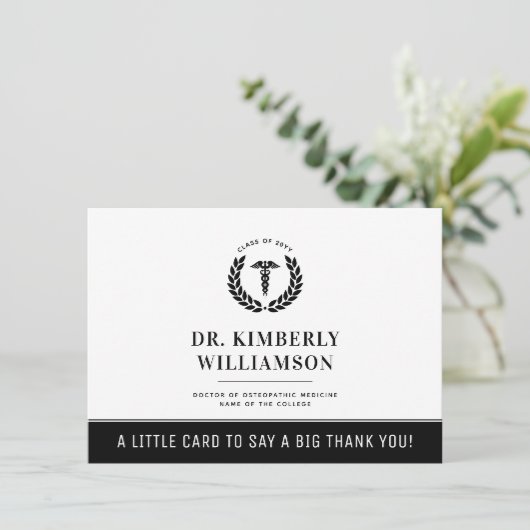 Gepersonaliseerd Afstuderen van de moderne medisch Bedankkaart (Staand voorkant)