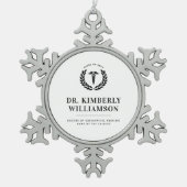 Gepersonaliseerd Afstuderen van de moderne medisch Tin Sneeuwvlok Ornament (Voorkant)