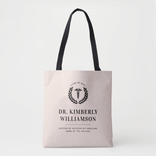 Gepersonaliseerd Afstuderen van de moderne medisch Tote Bag (Voorkant)