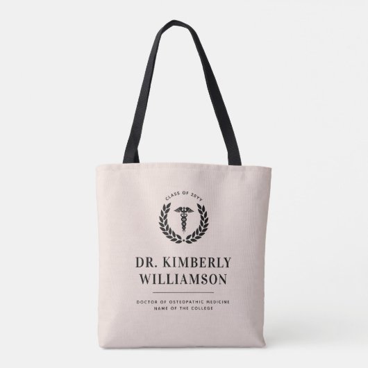 Gepersonaliseerd Afstuderen van de moderne medisch Tote Bag (Achterkant)