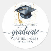 Gepersonaliseerd Afstuderen van klasse Ronde Sticker (Voorkant)