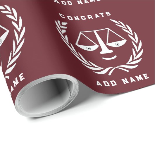 Gepersonaliseerd Afstuderen van rechtenschool Cadeaupapier (Rol Hoek)