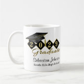 Gepersonaliseerd Afstuderen zwart & Gold 20XX Koffiemok (Links)