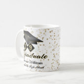 Gepersonaliseerd Afstuderen zwart & Gold 20XX Koffiemok (Voorkant links)