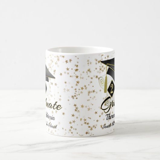 Gepersonaliseerd Afstuderen zwart & Gold 20XX Koffiemok (Center)