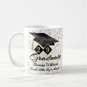 Gepersonaliseerd Afstuderen zwart & Gold 20XX Koffiemok (Links)