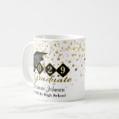 Gepersonaliseerd Afstuderen zwart & Gold 20XX Koffiemok (Voorkant links)